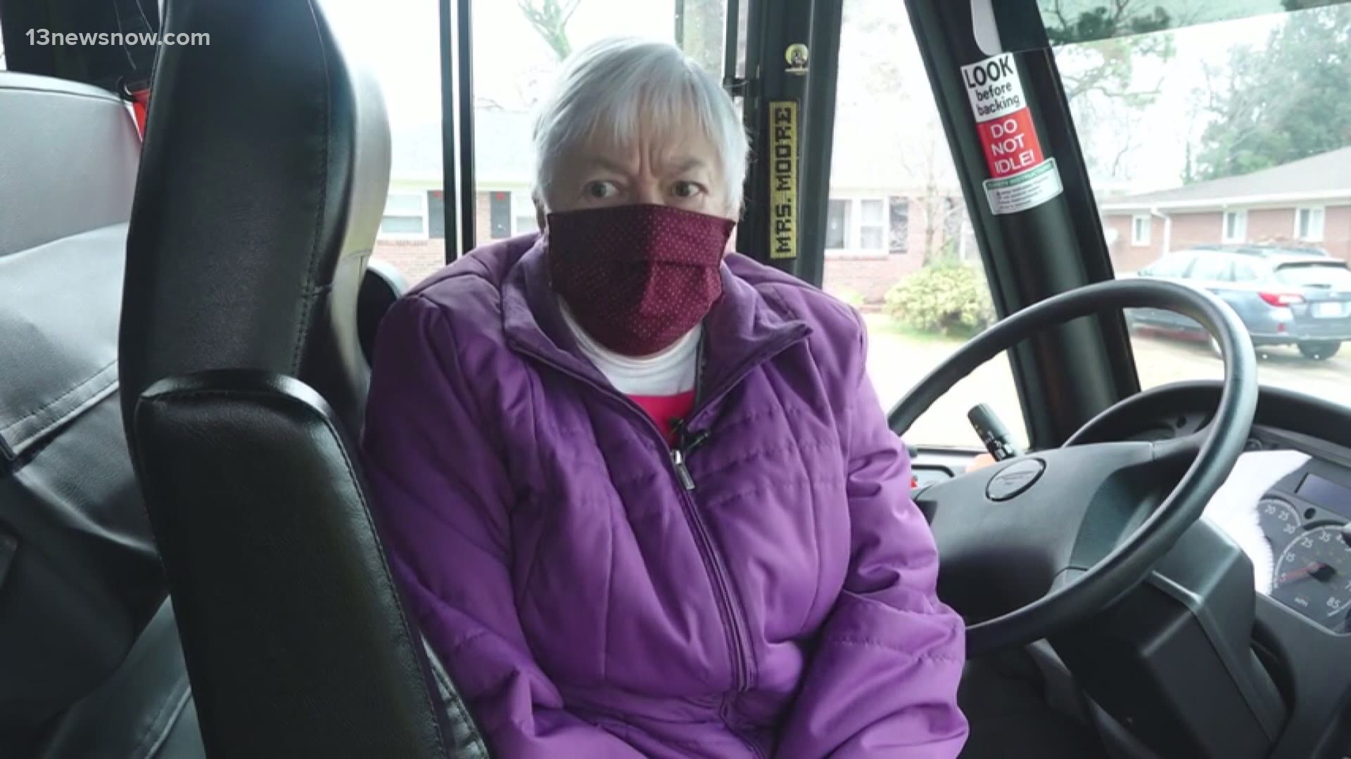 Despite Virginia Beach Public Schools being on virtual learning, one school bus driver has been going above and beyond to still be of service to her community.