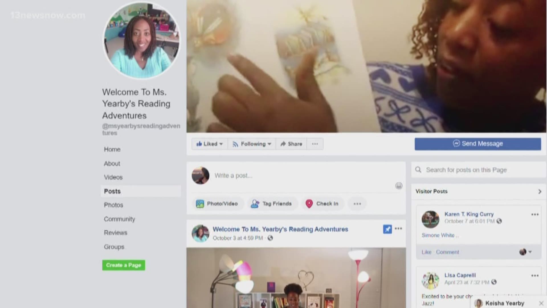 Keisha Yearby has a passion for teaching and reading, and it shows. She goes one step further every week by teaching students and parents reading tips, on Facebook.