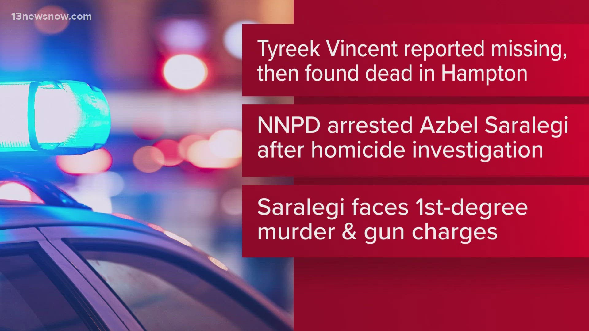 A man faces a 1st-degree murder charge and other gun-related charges for allegedly murdering 22-year-old Tyreek Vincent after he was reported missing in September.