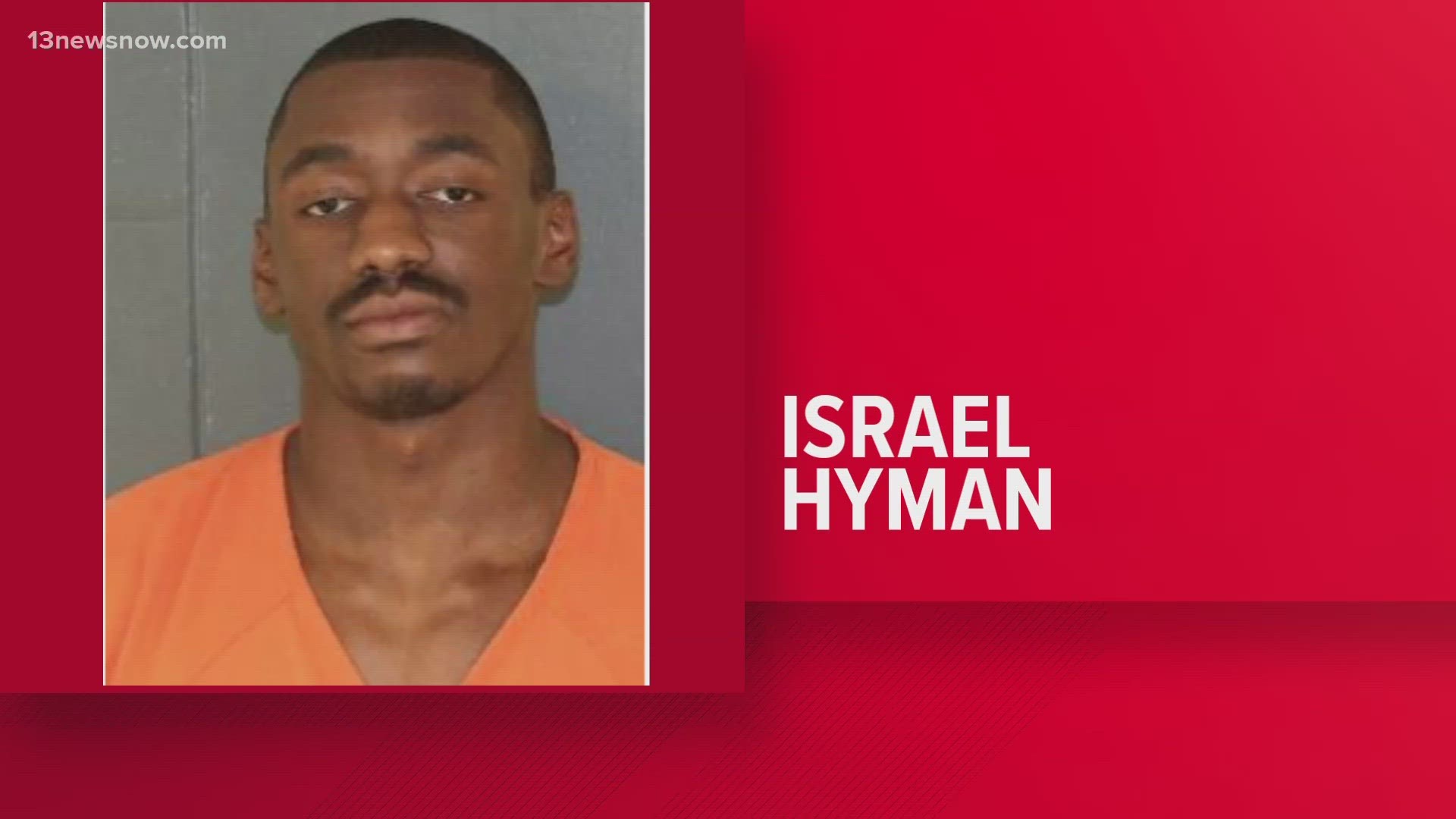 Israel Hyman, 24, faces several charges, including malicious wounding and use of a firearm in the commission of a felony.