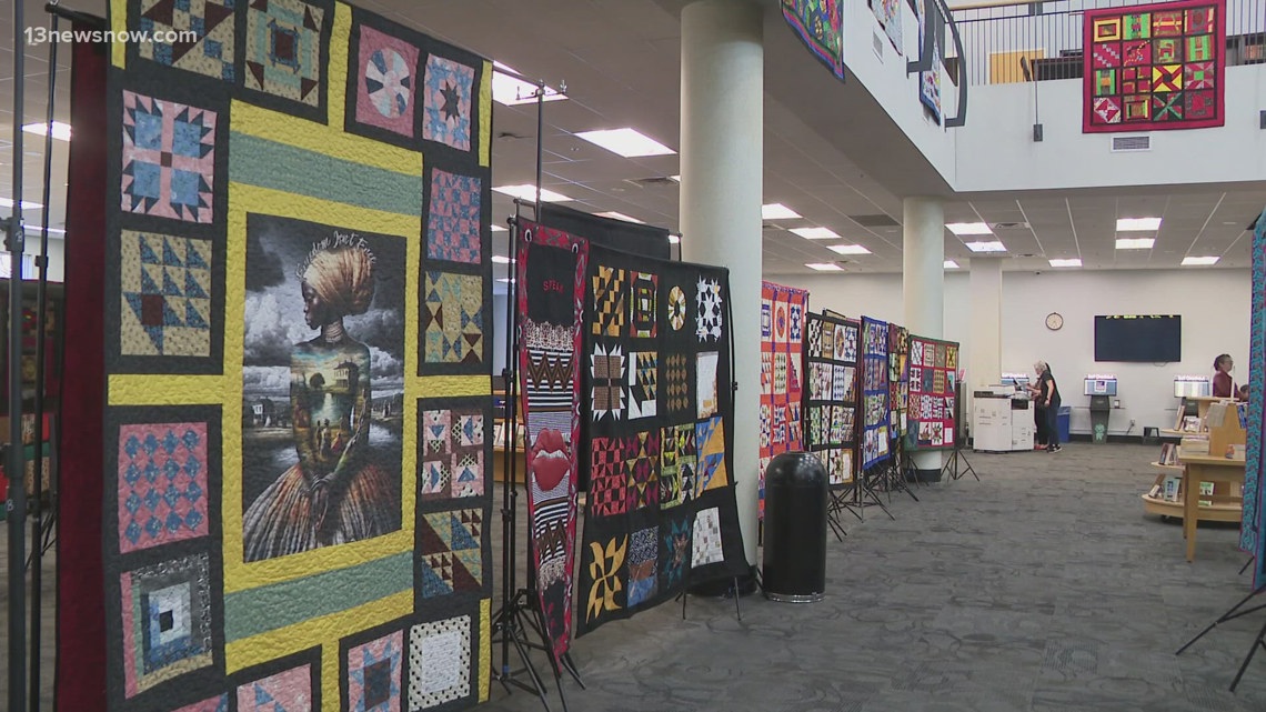 100 quilts stitch together Black History at Chesapeake Central Library