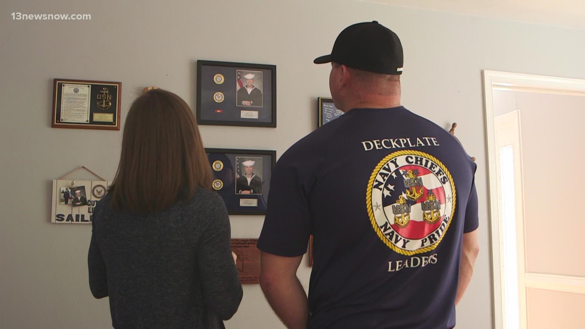 Both parents and three of their four children serve in the Navy.