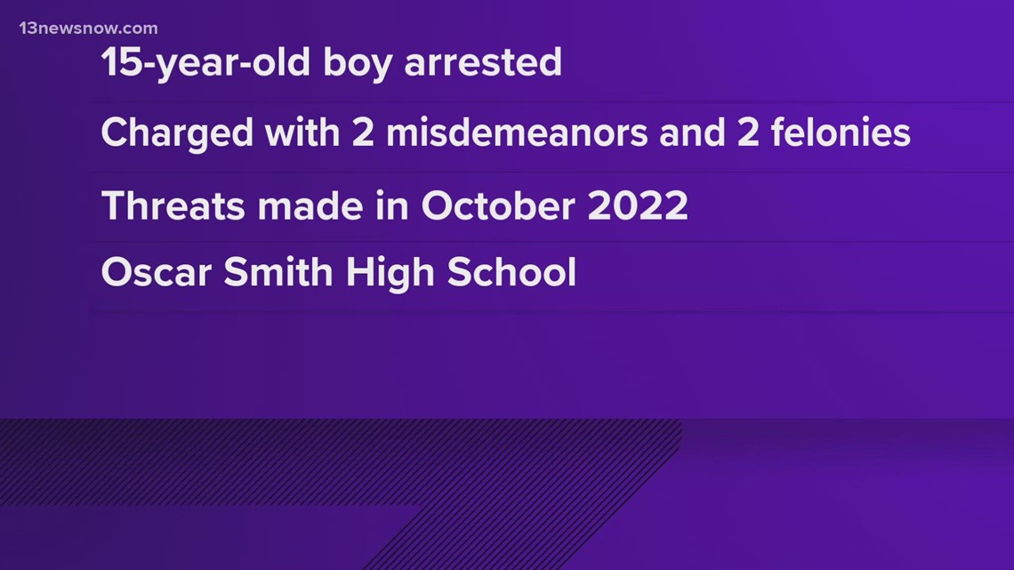 Teen arrested for October bomb threats at Oscar Smith High School