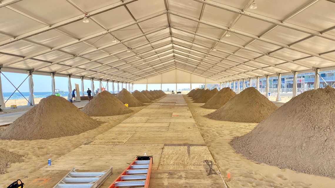 Neptune Festival sets up for sandsculpting competition