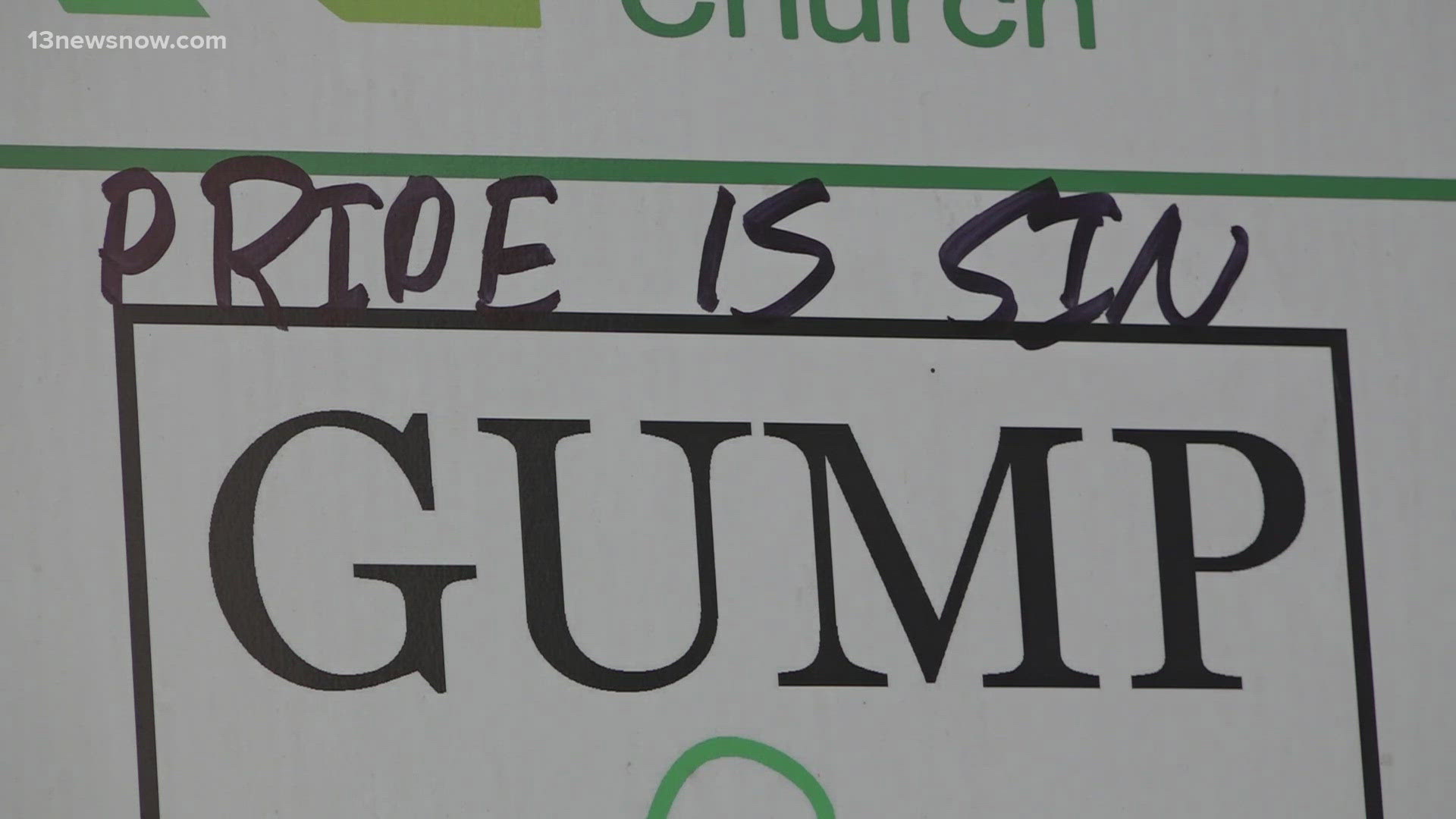 Church sign vandalized in Ghent | 13newsnow.com