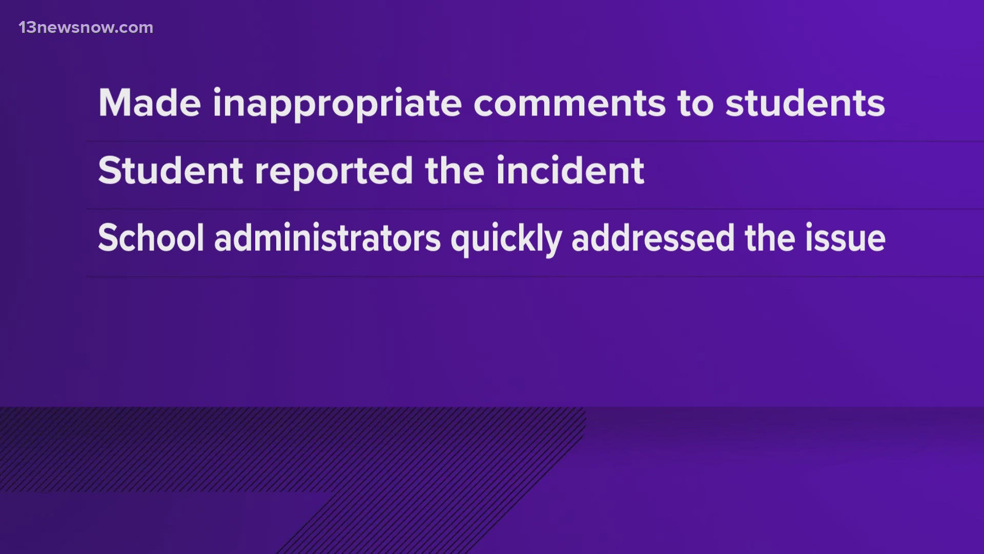 School administrators addressed the issue after students reported it, leaders say.