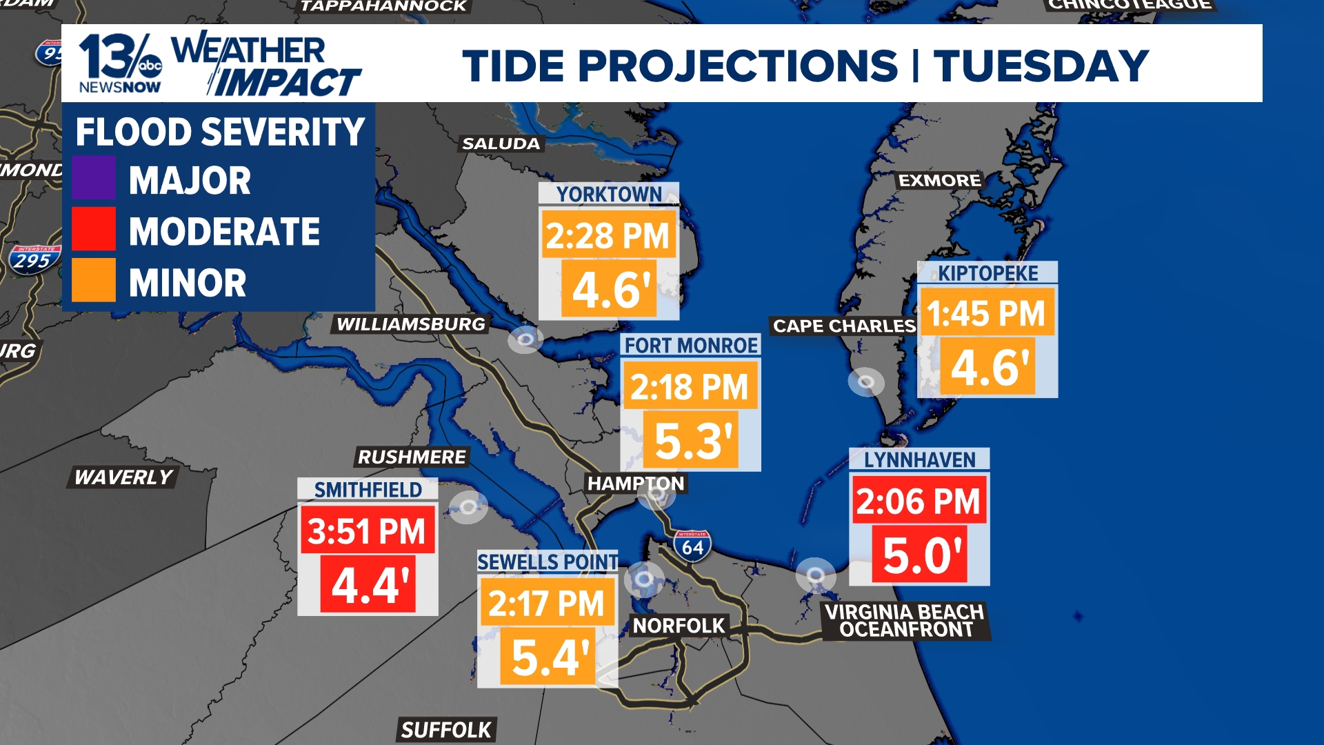 Parts of Hampton Roads and OBX are under a Coastal Flood Warning ...
