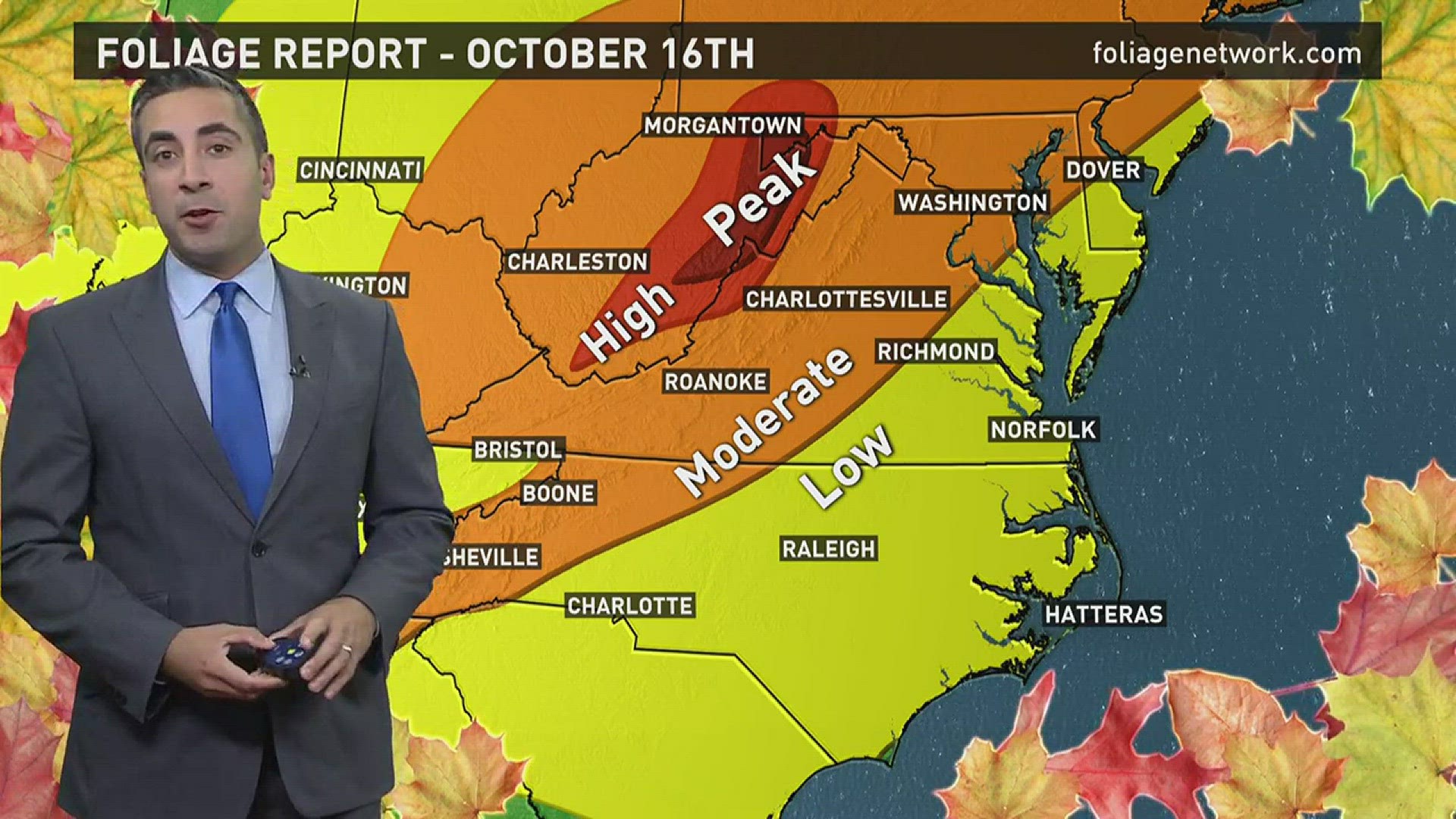 13News Now Meteorologist on the latest forecast of leaves changing color for the Mid-Atlantic.