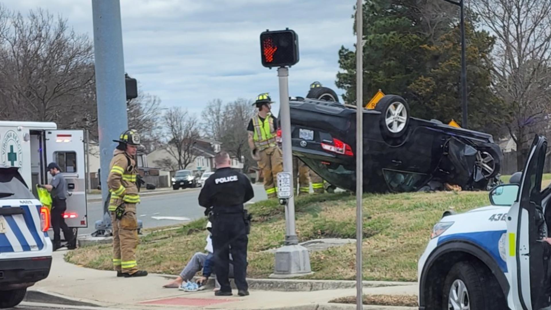 1 injured after car flips over in Virginia Beach | 13newsnow.com