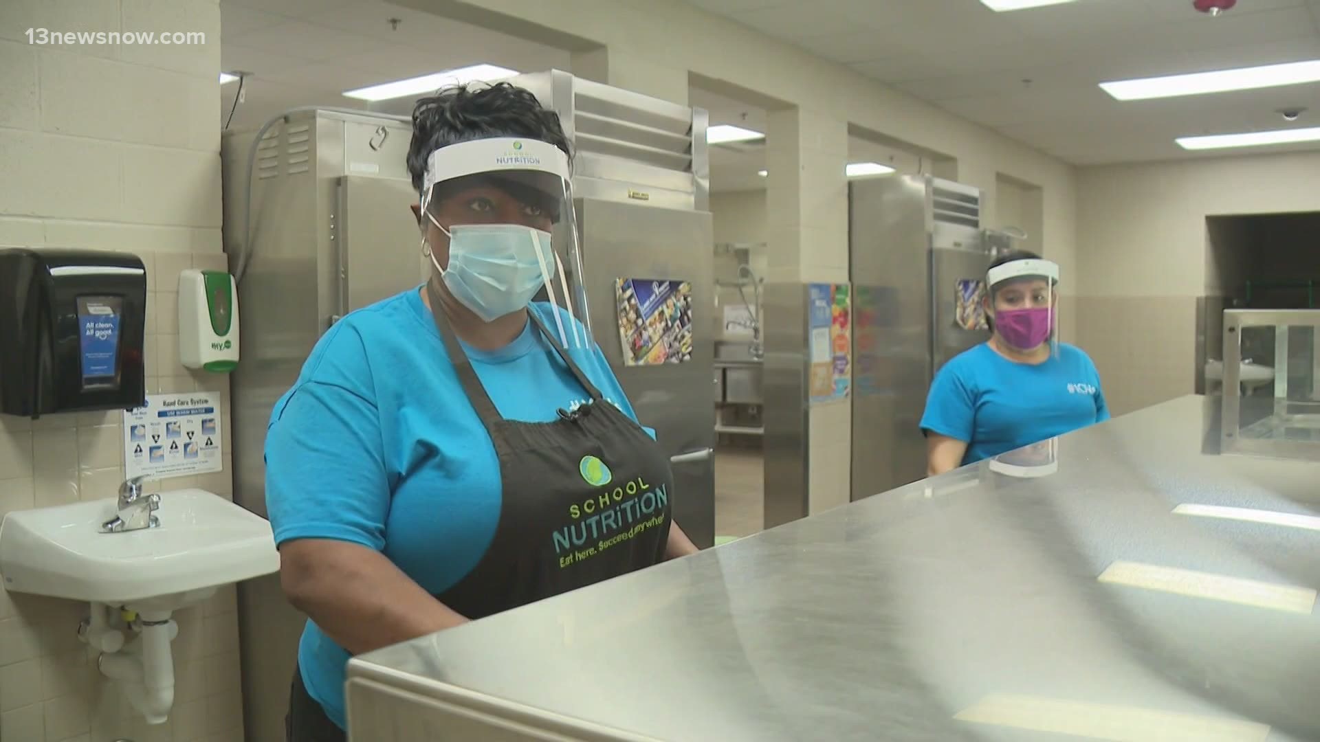 Even when Hampton Roads schools first closed almost a year ago, their kitchens never did. Nutrition staff became essential workers, cooking up thousands of meals.