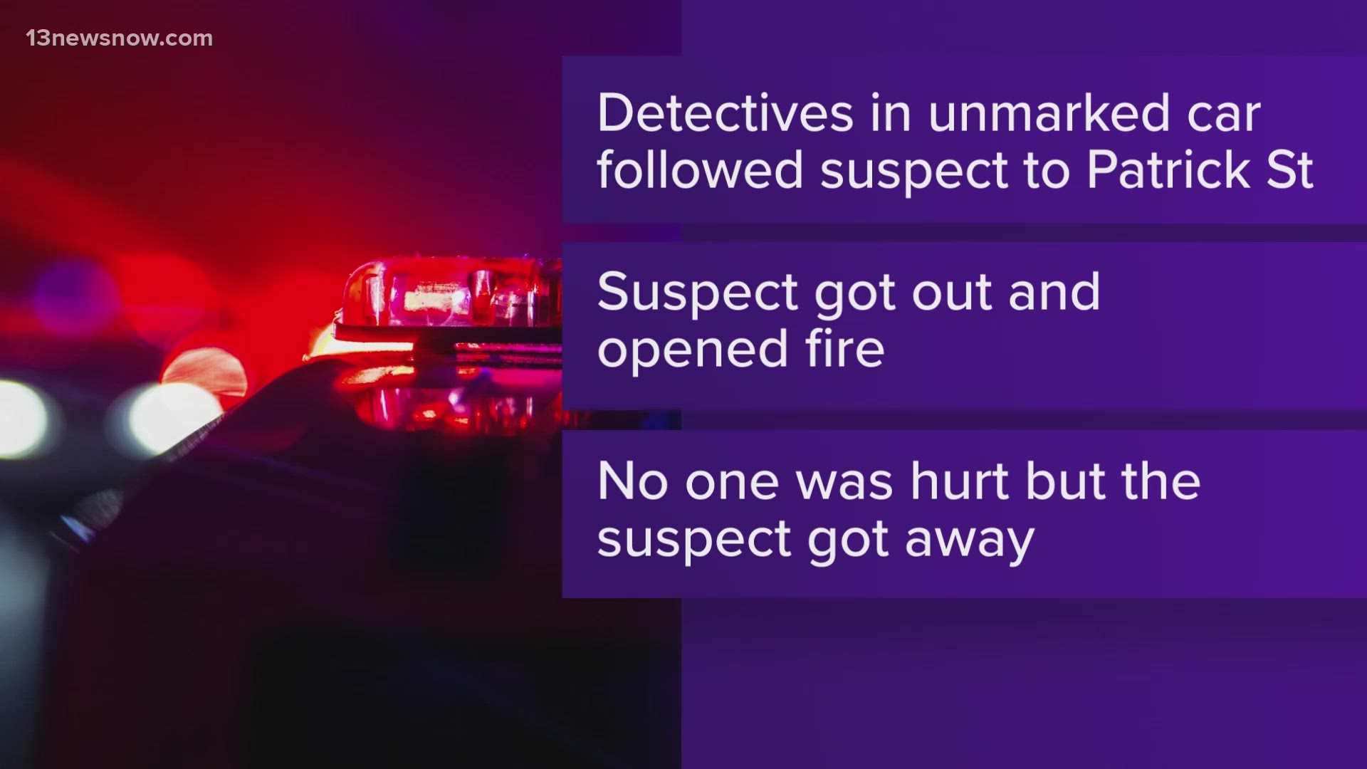 Detectives followed a wanted subject into Hampton when the suspect fired their gun, prompting authorities to fire back.