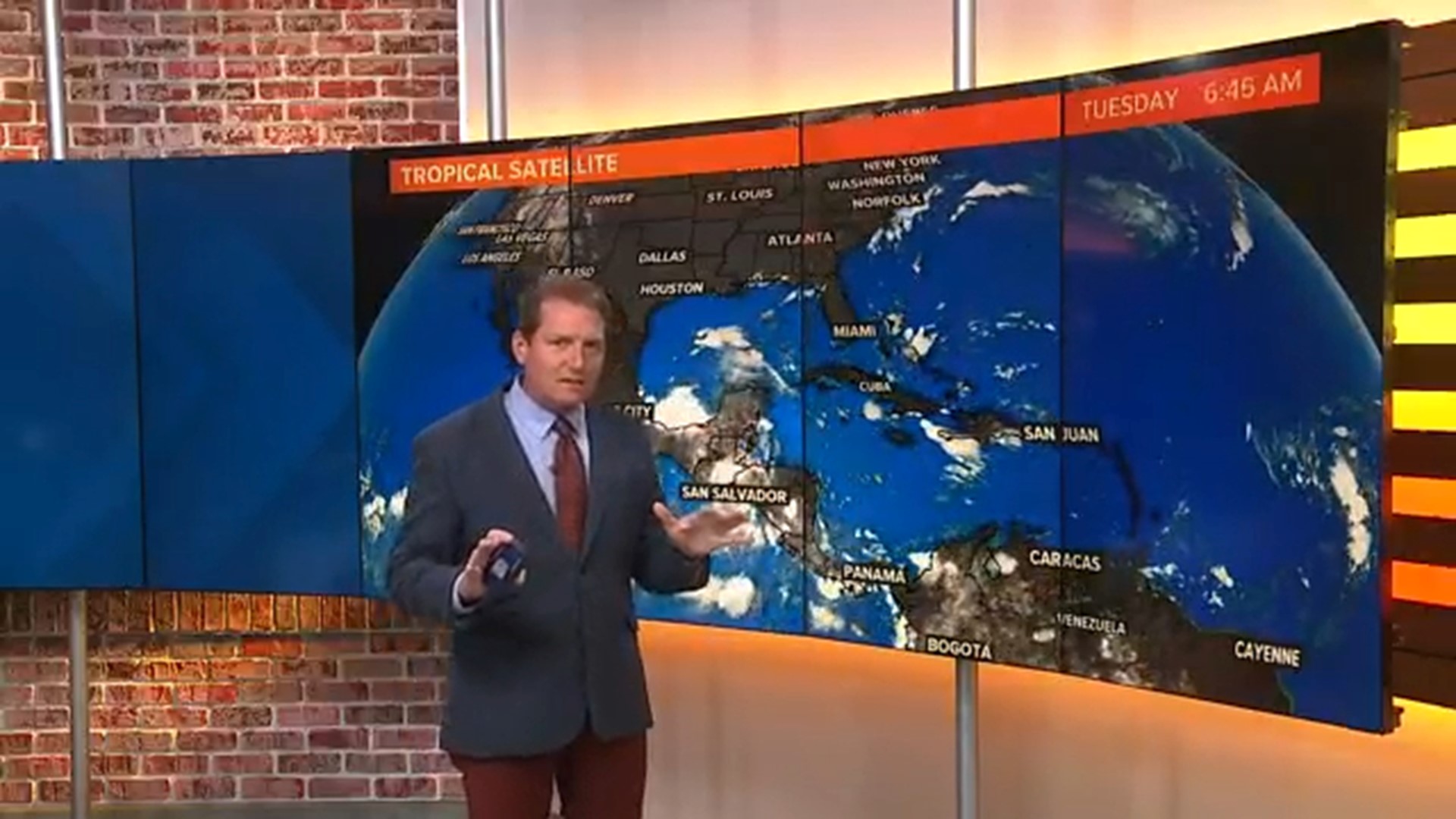 The National Hurricane Center is watching two tropical waves in the Atlantic basin, one in the central Atlantic and the other close to the Cape Verde islands.