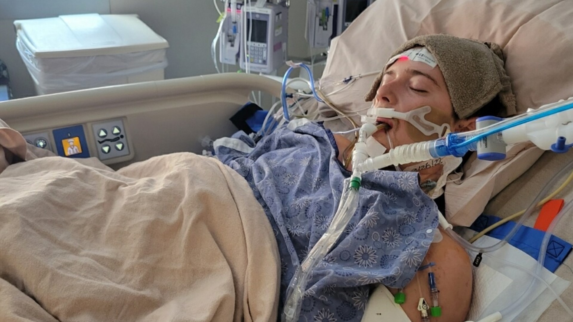 Melissa Hall said her son, Brandon Hall, has been unconscious in the hospital since Friday.