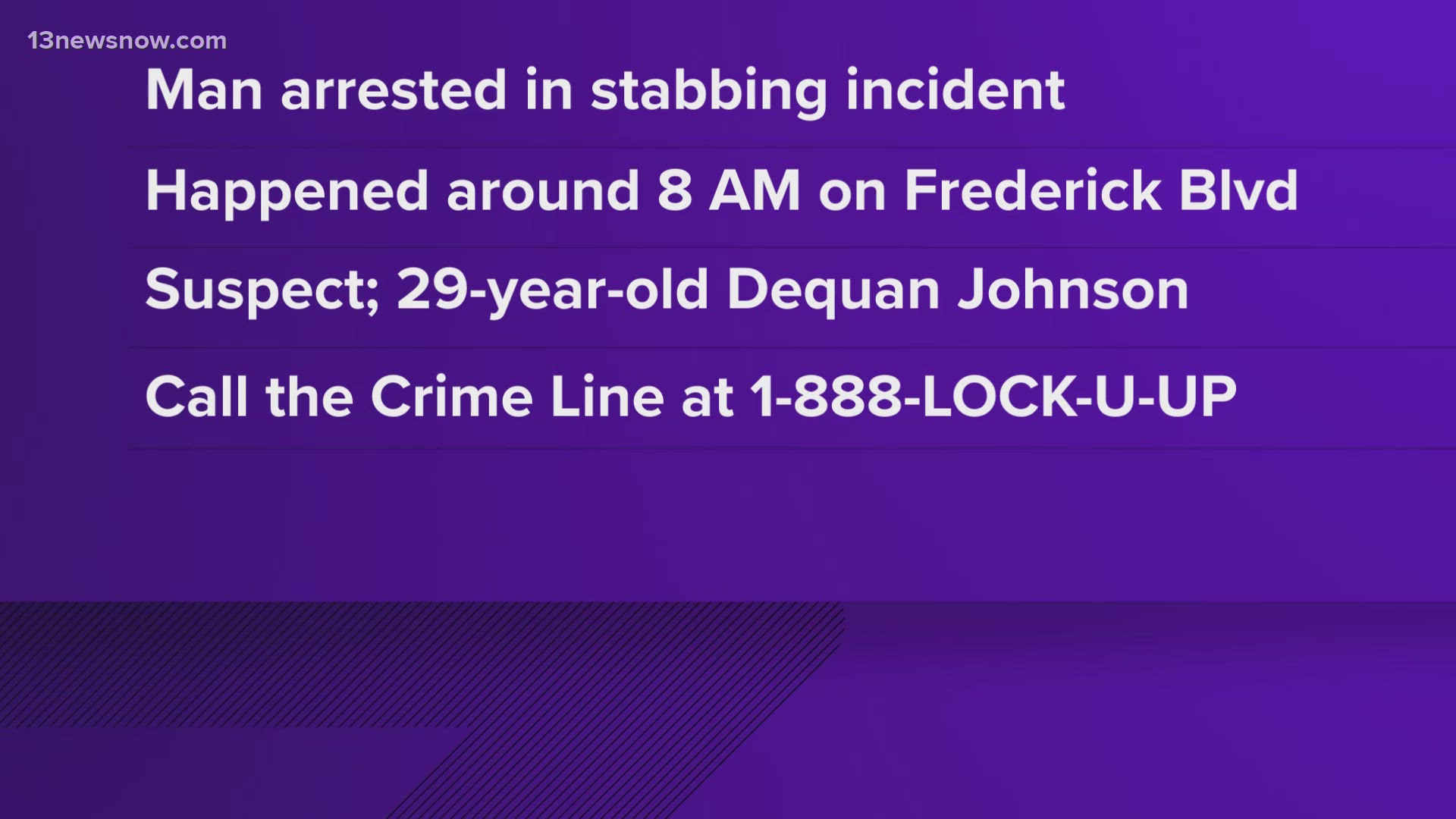 Frederick Boulevard stabbing results in arrest; victim hospitalized ...