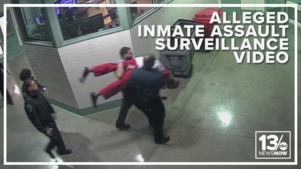 Raw surveillance video: Inmate allegedly put in chokehold by HRRJ officer