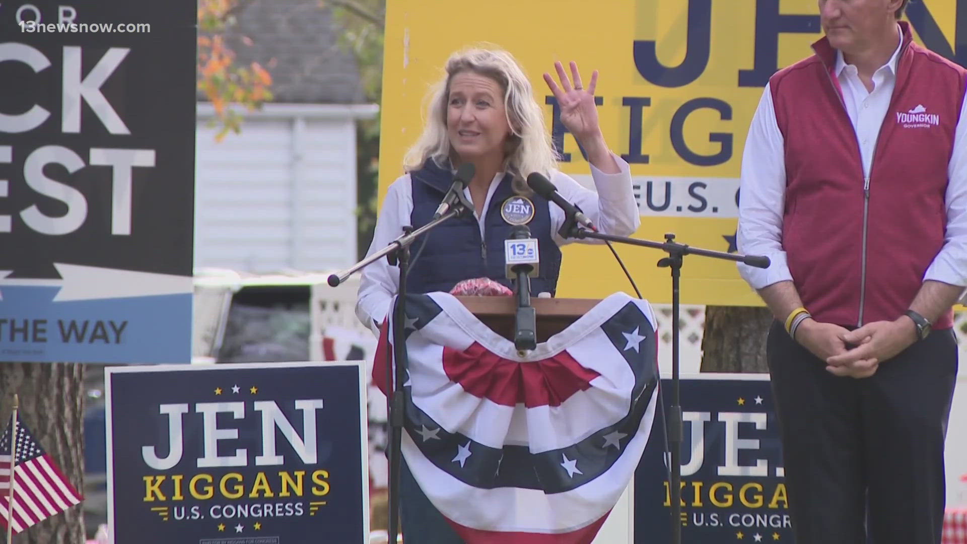 Jen Kiggans, Missy Cotter Smasal hit several events in the final weekend of the campaign.