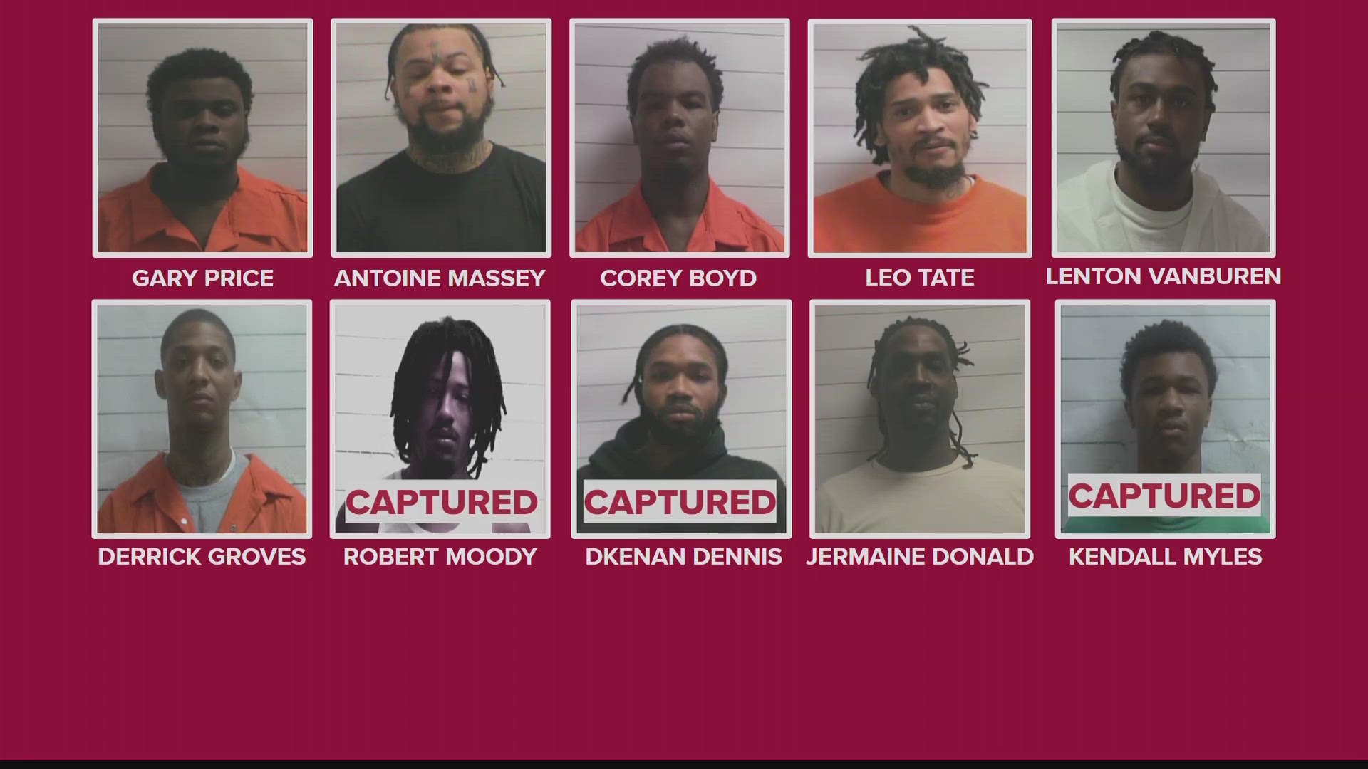 Three of the ten inmates who escaped from the Orleans Justice Center have now been captured.