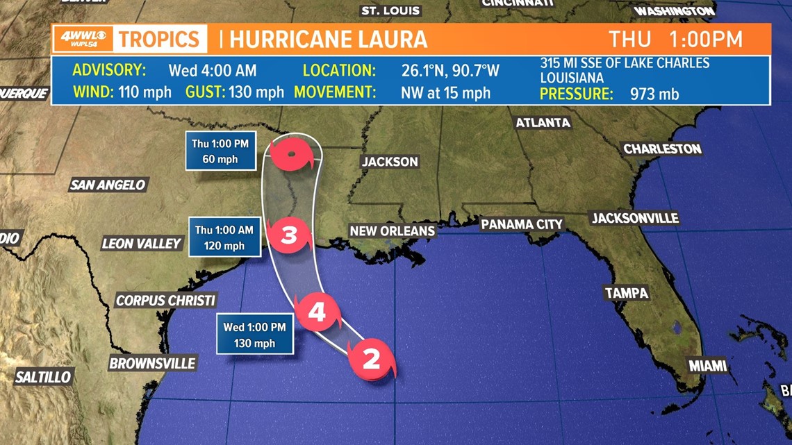 Tracking Hurricane Laura: Latest forecast track and ...