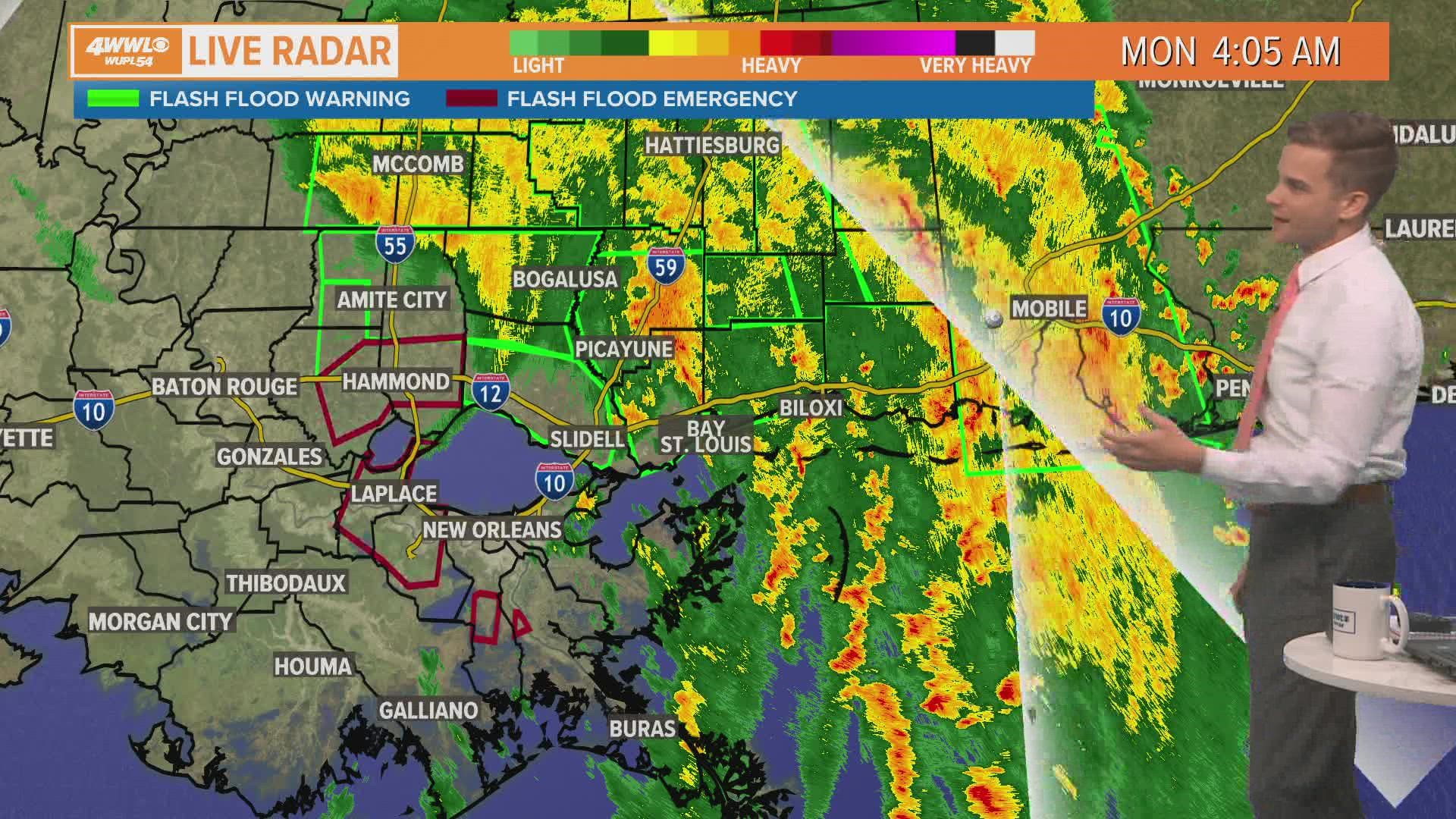 Ida has downgraded to a tropical storm as it continues to track North towards Mississippi.