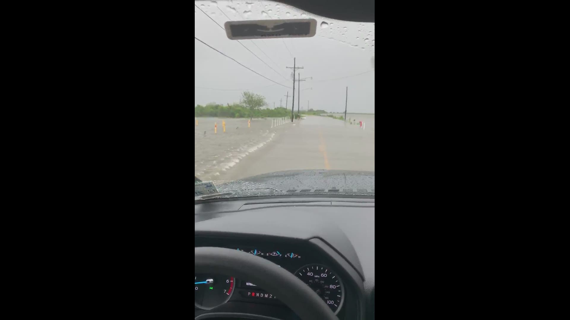 Video shows water topping roads in Hopedale in St. Bernard Parish.