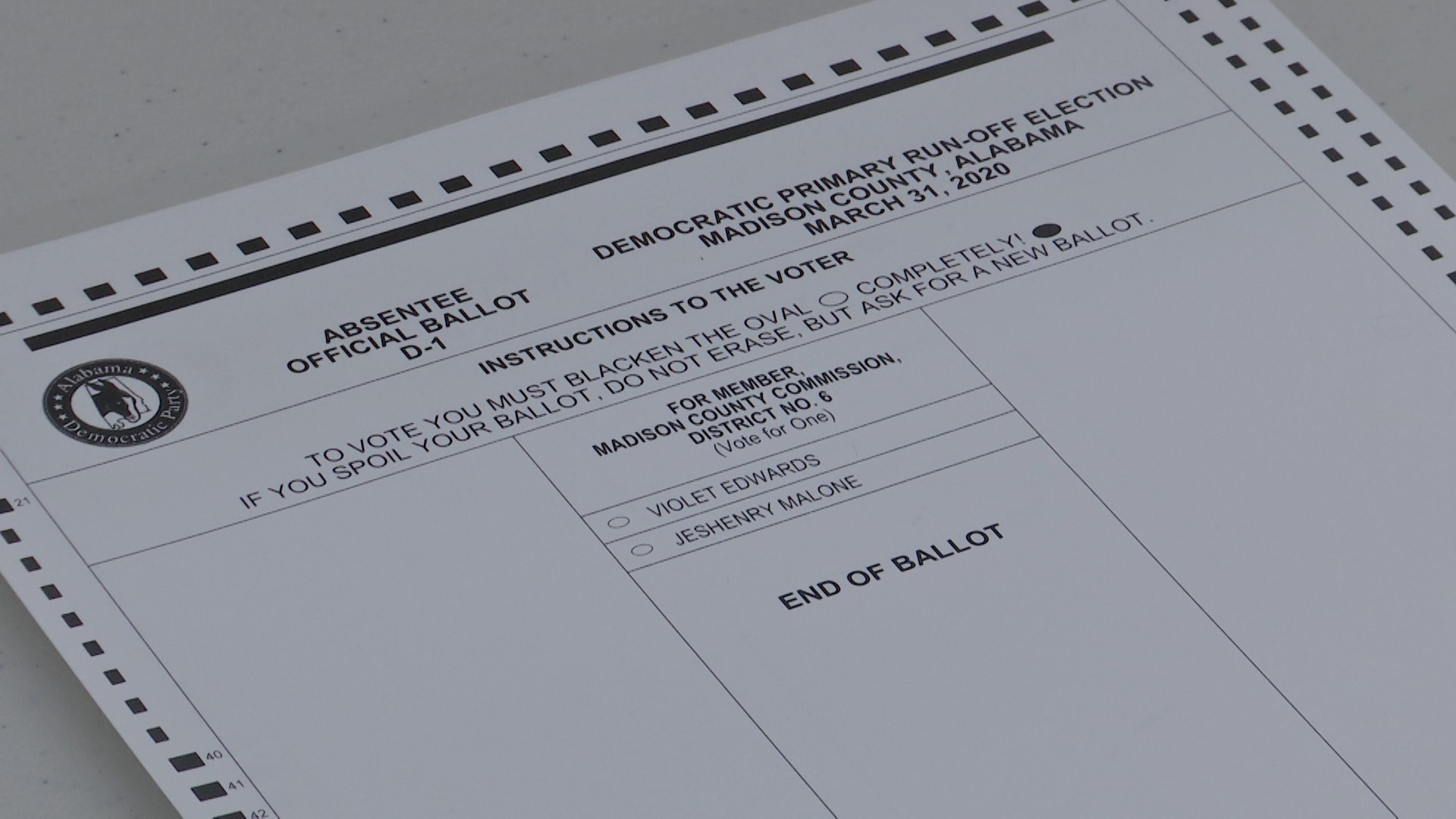 View your Alabama 2020 election sample ballots | 13newsnow.com